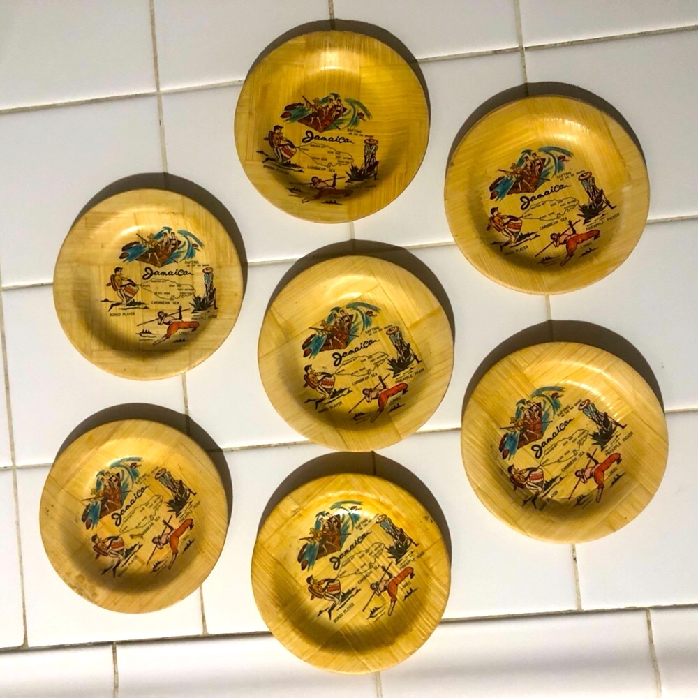 Bamboo small plates set of 7